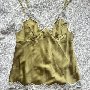 Reclaimed Vintage Women's Yellow and Green Camisole